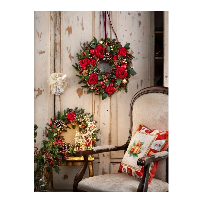 Henriette - Ghirlanda Deluxe - Rose Rosse