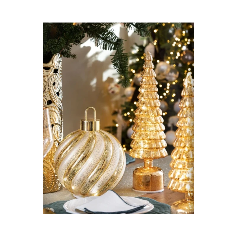 Henriette - Decorazione Albero Rotante con Luci - Oro