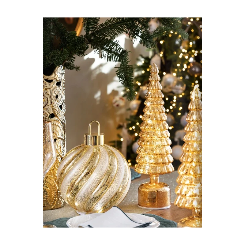 Henriette - Rotating Sphere with Lights - Gold