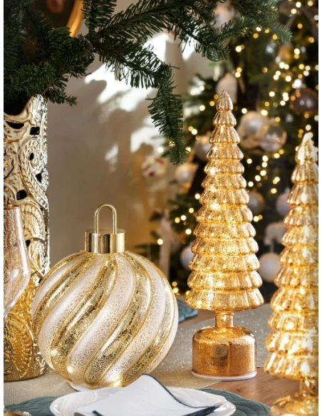 Henriette - Rotating Sphere with Lights - Gold