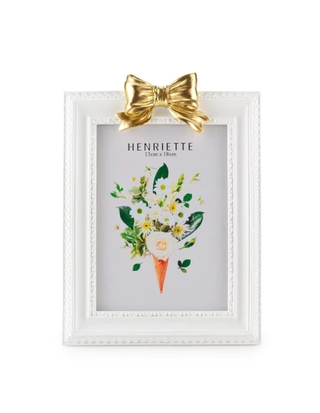 Henriette - Cornice Bow Ostuni - Bianco / Oro