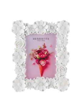 Henriette - Ostuni Flowers Frame - White