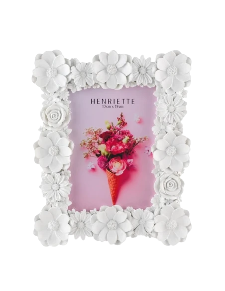 Henriette - Ostuni Flowers Frame - White