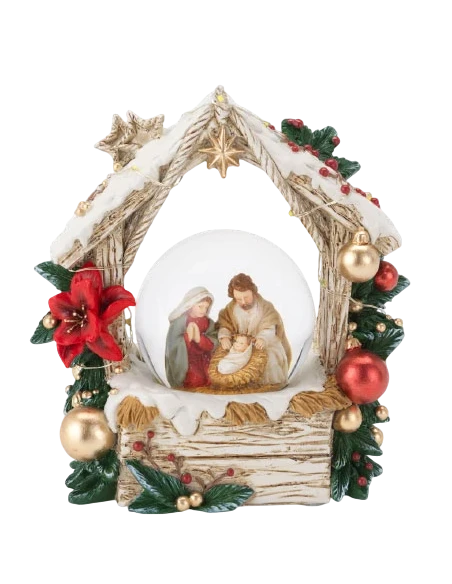 Henriette - Nativity Globe Music Box with Light - Prestige Music Box