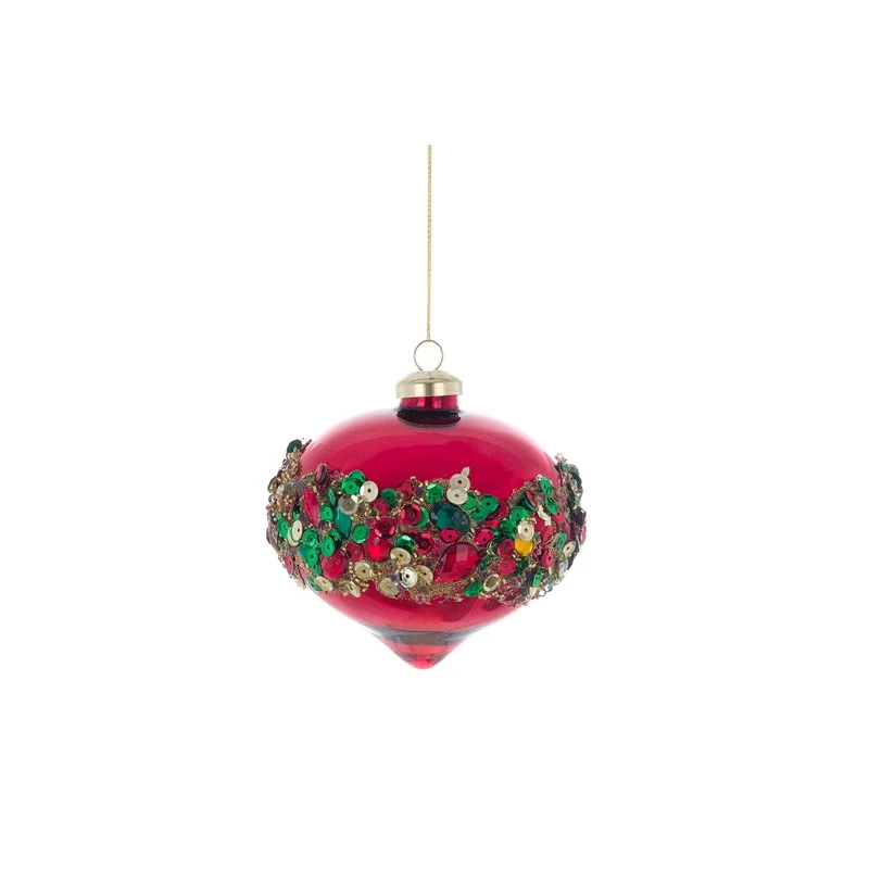 Blanc MariClò - Sequin Christmas Ball - Red