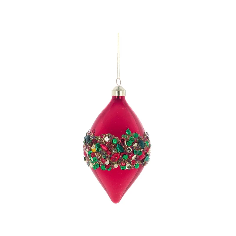 Blanc MariClò - Pallina di Natale Paillettes - Rosso