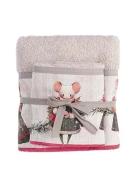 Blanc MariClò - Coppia Spugna Favola di Natale - Topini