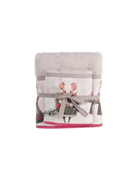 Blanc MariClò - Coppia Spugna Favola di Natale - Topini