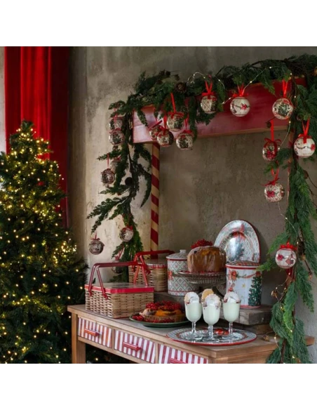 Blanc MariClò - Octagonal Box with 5 Decorations