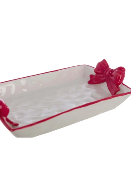 Blanc MariClò - Tray with Red Bows - Candy Cane