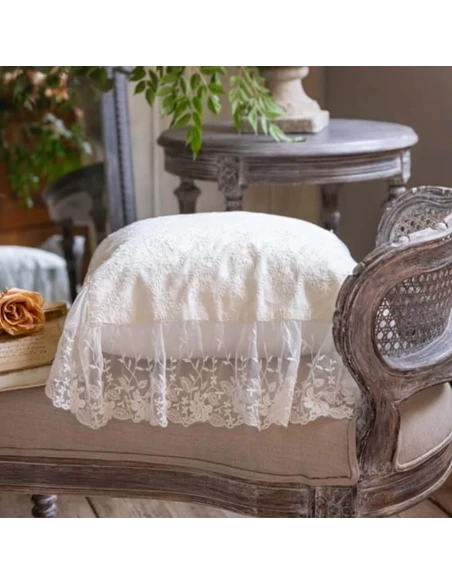 Blanc MariClò - Cushion with Dentelle Ruffles - 40 x 40 cm
