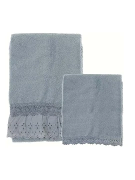 Blanc MariClò - Coppia Spugna Balza Sangallo - Azzurro