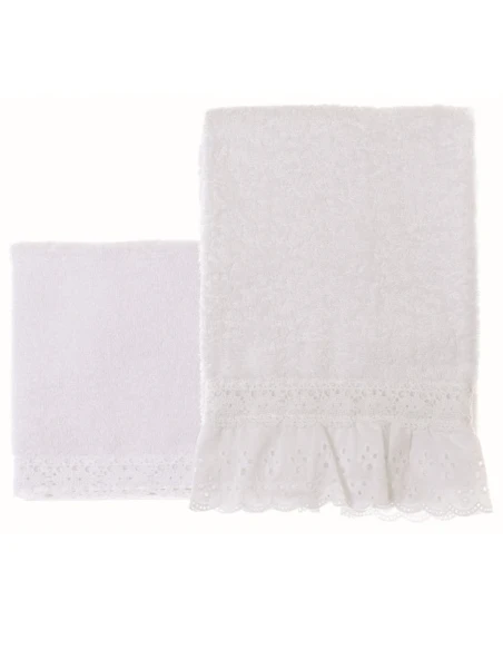 Blanc MariClò - Coppia Spugna Balza Sangallo - Bianco