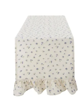 Blanc MariClò - Runner with Gala Floret Collection - Blue