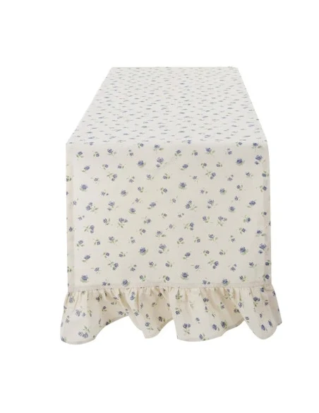 Blanc MariClò - Runner with Gala Floret Collection - Blue