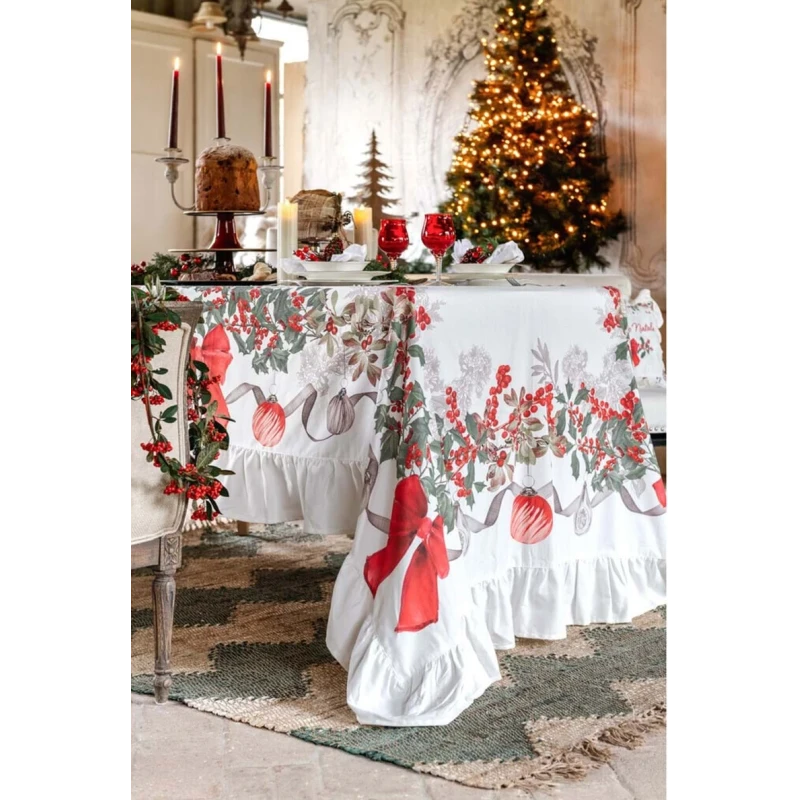 Blanc MariClò - Tablecloth with Christmas Symphony Gala - 180 x 270 cm