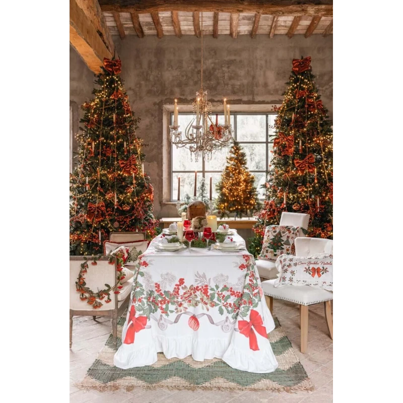 Blanc MariClò - Tablecloth with Christmas Symphony Gala - 180 x 270 cm