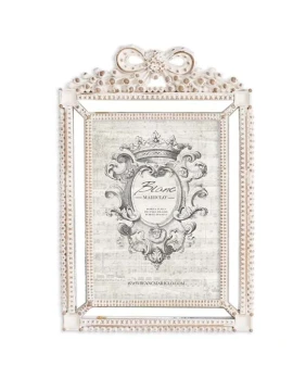 Blanc MariClò - Sentiment Bow Photo Frame - Antique White / Gold