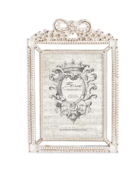 Blanc MariClò - Sentiment Bow Photo Frame - Antique White / Gold