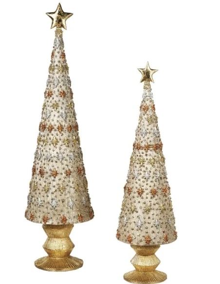 Henriette - Decorazione Albero di Natale con Stelle Tricolore - H 45 cm