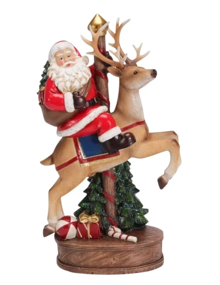 Henriette - Santa Claus on Reindeer Decoration - H 34 cm
