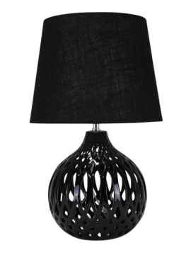 Henriette - Lampada da Tavolo Sferica Fusion in Porcellana - Nero