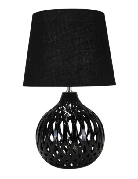 Henriette - Lampada da Tavolo Sferica Fusion in Porcellana - Nero