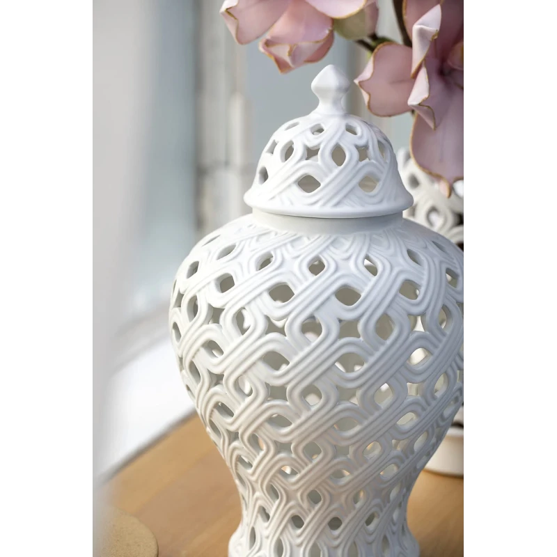 Henriette - Potiche Intrecci - White