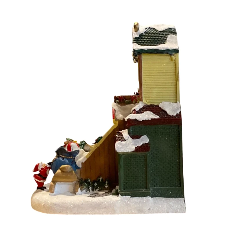 Henriette - Christmas Village Music Box with Lights and Movement - Santa's Workshop