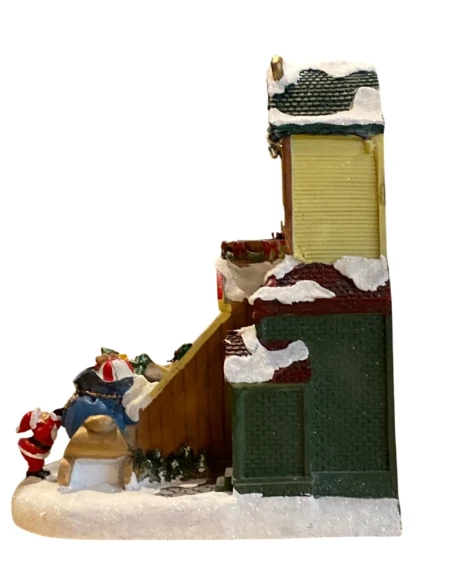 Henriette - Christmas Village Music Box with Lights and Movement - Santa's Workshop