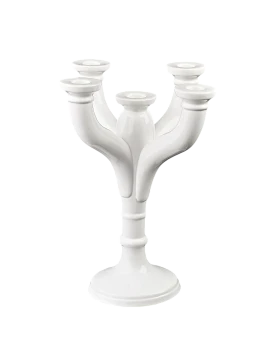 Henriette - Dali 5-Arm Ceramic Candle Holder - White