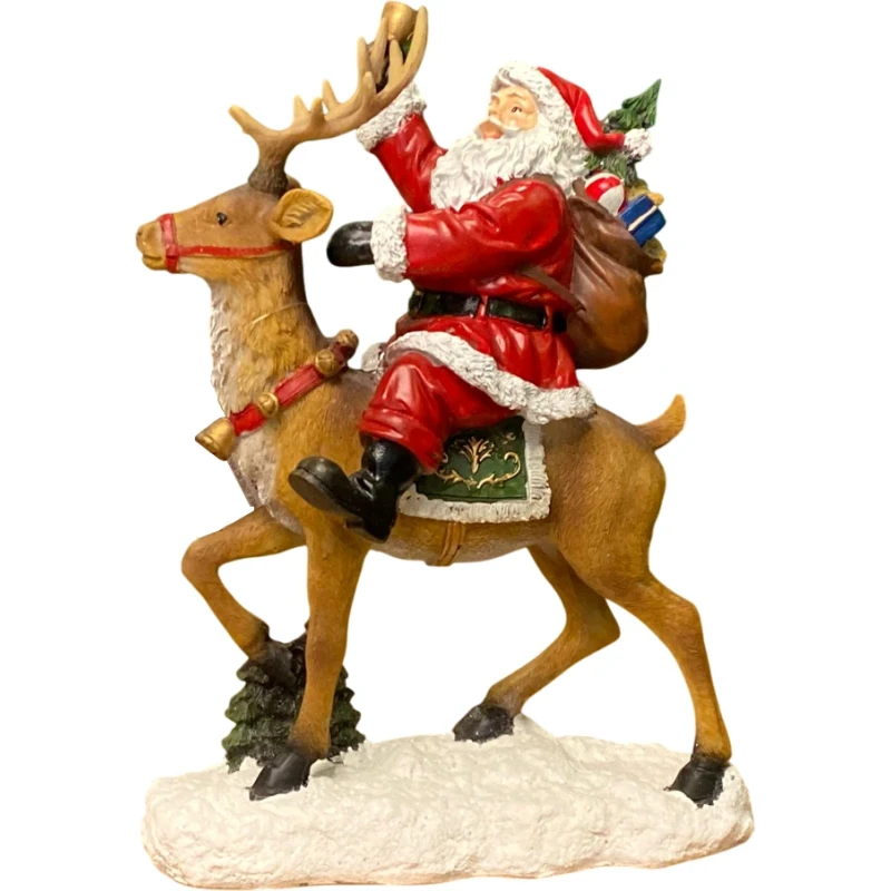 Henriette - Santa Claus on Reindeer Decoration - H 27 cm