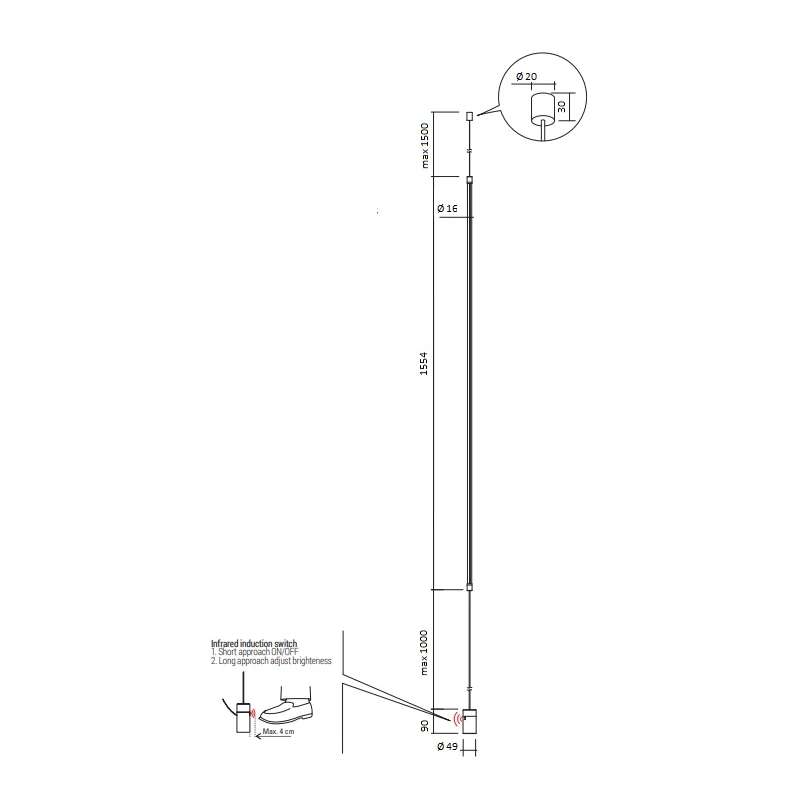 Redo Group - Acrobat Lampada da Terra / a Sospensione - Nero