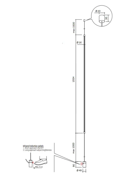 Redo Group - Acrobat Floor / Suspension Lamp - Matt Black