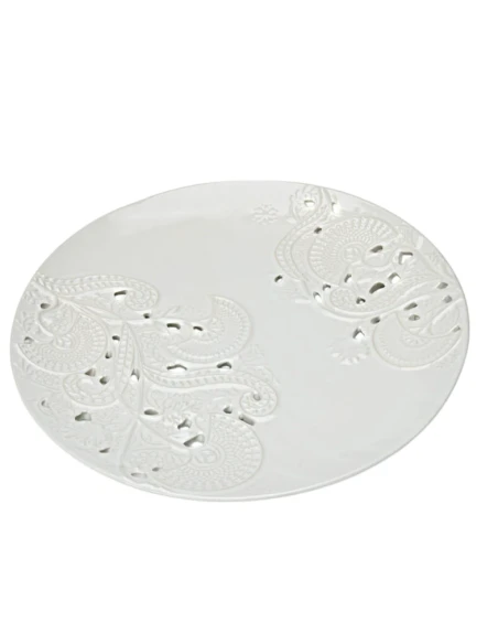 Henriette - White Ceramic Centerpiece - Lotus