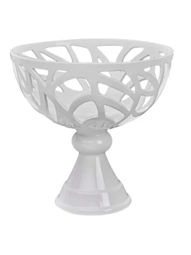 Henriette - Leaves Footed Cup - White