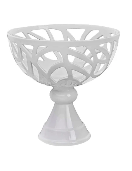 Henriette - Leaves Footed Cup - White