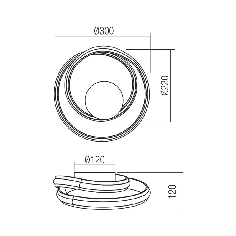 Redo Group - Torsion Lampada da Parete / Soffitto - Oro Opaco
