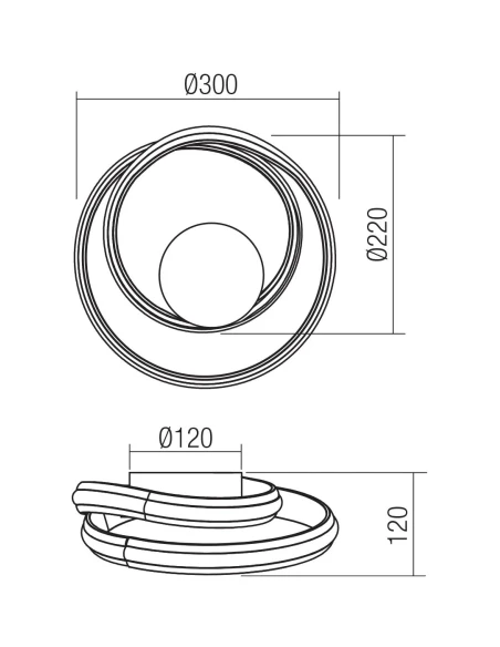 Redo Group - Torsion Wall/Ceiling Lamp - Matt Gold