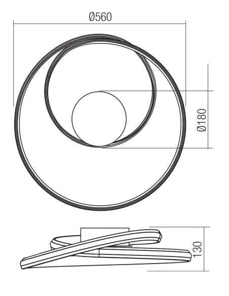 Redo Group - Torsion Ceiling Lamp - Matte Black