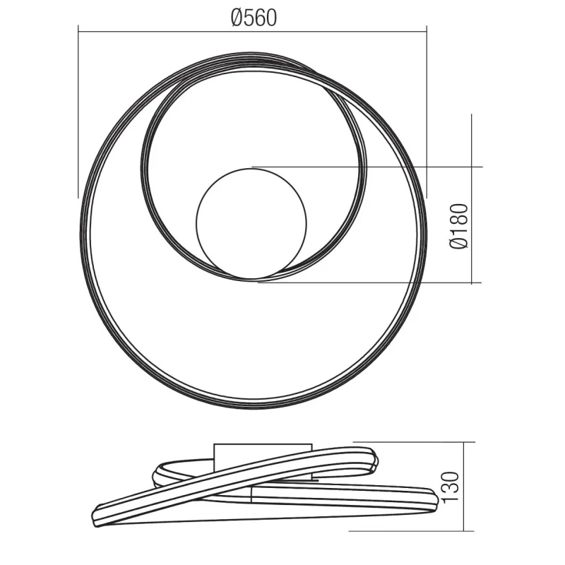 Redo Group - Torsion Ceiling Lamp - Matte Gold
