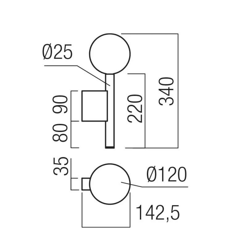 Redo Group - Bolla Wall Lamp - Coffee