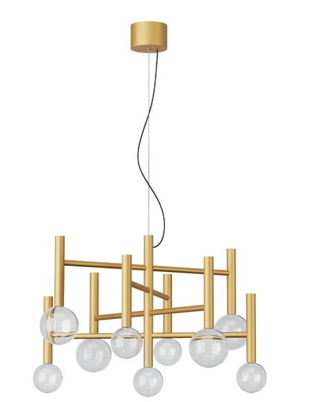 Redo Group - Bolla Lampada a Sospensione a 9 Luci - Oro Opaco