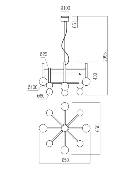 Redo Group - Bolla 9-Light Pendant Lamp - Black