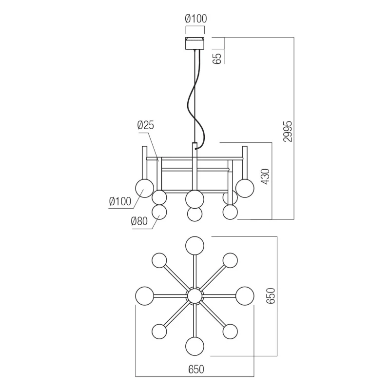 Redo Group - Bolla 9-Light Pendant Lamp - Coffee