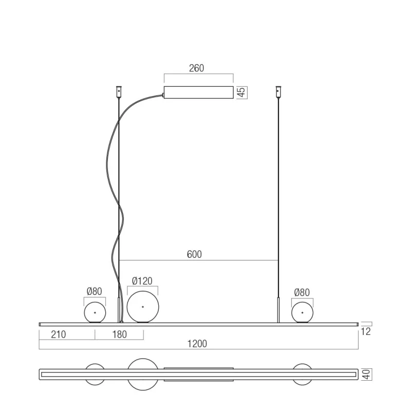 Redo Group - Dune Lampada a Sospensione - Nero Opaco / Sfumato Fumè