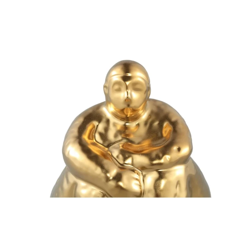 PTMD - Seated Woman Sculpture B Oday - Golden Ceramic