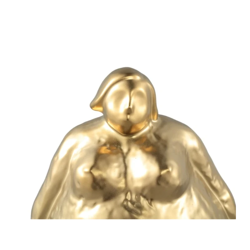 PTMD - Standing Woman Sculpture B Oday - Golden Ceramic