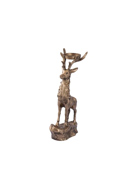 PTMD - Dixon Stag Candle Holder - Brass