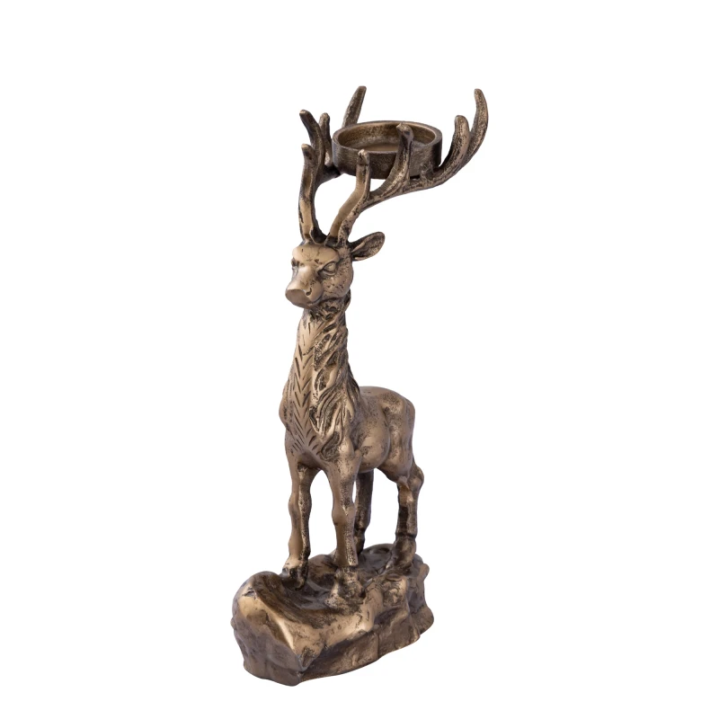 PTMD - Dixon Stag Candle Holder - Brass